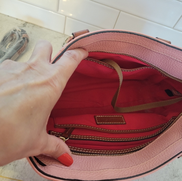 Dooney & Bourke leather peach pink tote shoulder bag - Picture 6 of 16